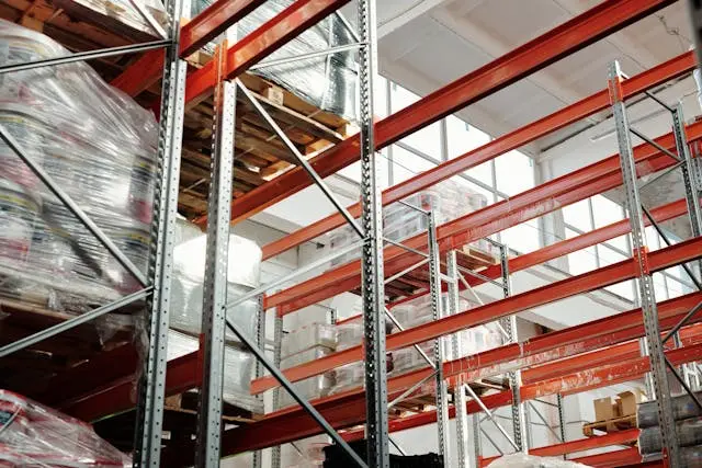 Racking in a warehouse