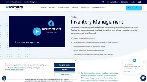Screenshot of Acumatica website