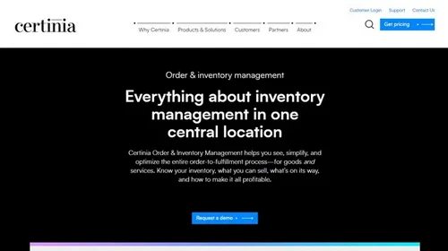 Screenshot of Certinia website