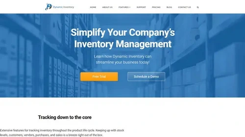 Screenshot of Dynamic Inventory website