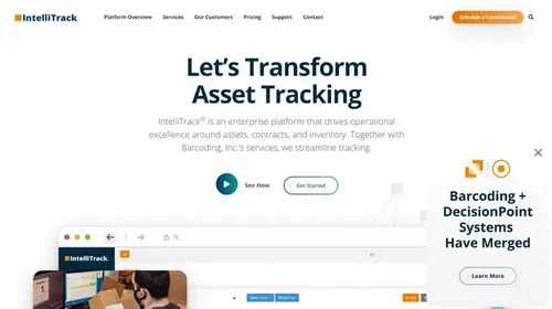 Screenshot of IntelliTrack website
