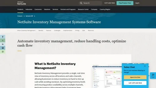 Screenshot of NetSuite website