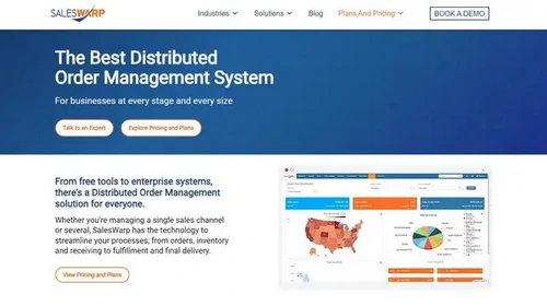 Screenshot of SalesWarp website