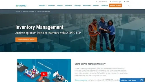 Screenshot of Syspro ERP website