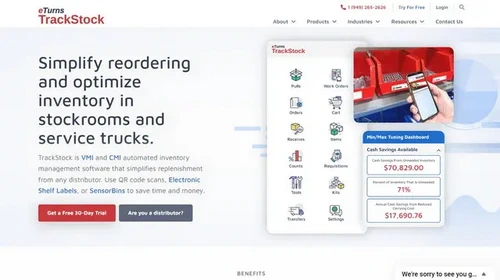 Screenshot of eTurns website