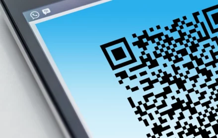 QR code on a smart phone screen