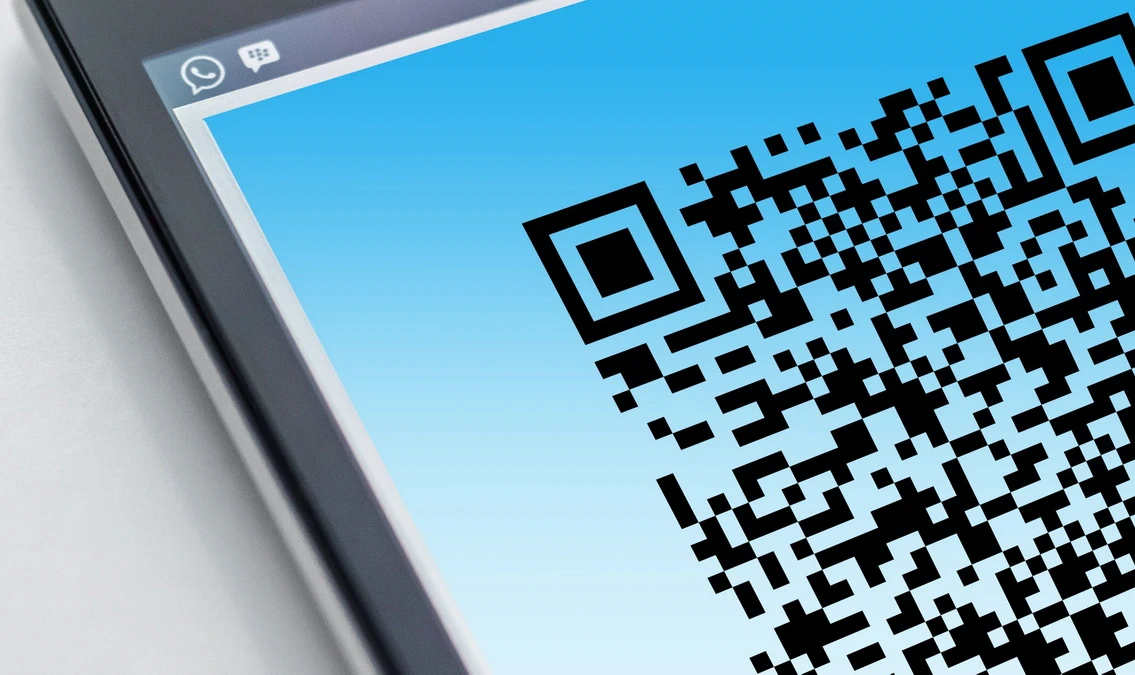 QR code on a smart phone screen