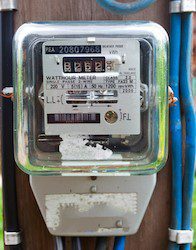 Utility meter with property ID tag