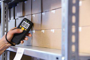 Scanning property ID tags on boxes using a barcode scanner
