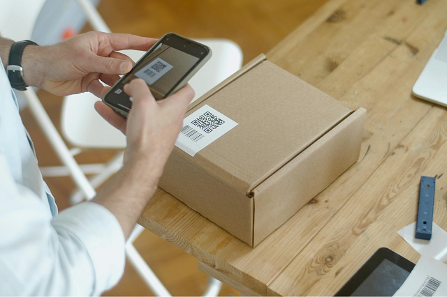 Scanning barcode on a box using a barcode scanning smartphone app